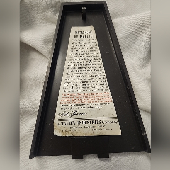 Vintage Seth Thomas Metronome 1104A Conductor Metronome Working brown wind-up - Picture 4 of 10